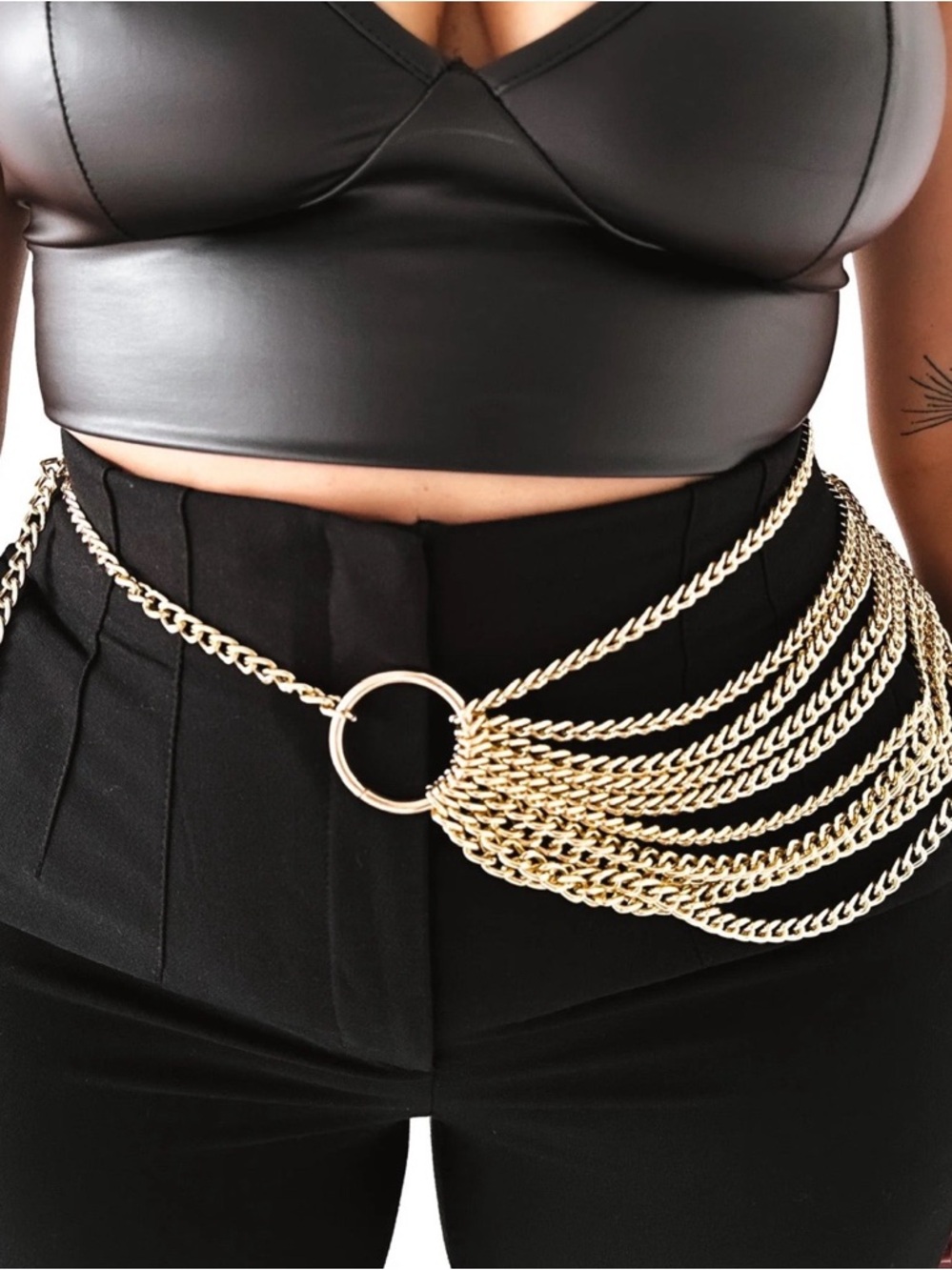 New Pebby Forevee Golden Layered Chains Statement Belt ~ Waist Chain Accessory - Picture 11 of 14